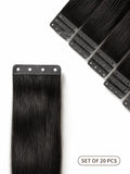 4 Hole PU Hair Extensions | Set of 20 pcs | Straight