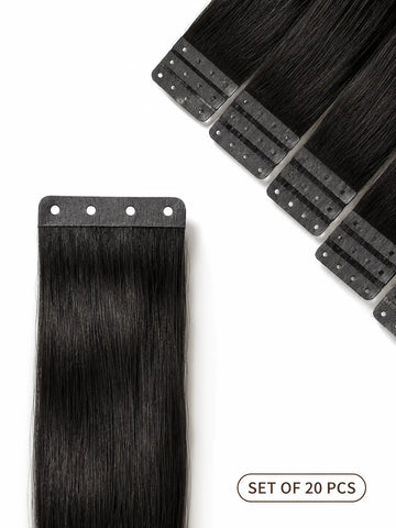4 Hole PU Hair Extensions | Set of 20 pcs | Straight