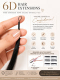 6D Machine Hair Extensions | Pack of 25 strands | Straight