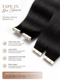 Tape Hair Extensions | Set of 20 pcs | Straight