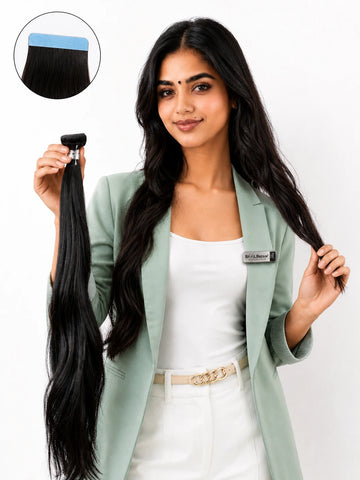 Tape Hair Extensions | Set of 20 pcs | Straight