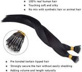 Nano Tips Human Hair Extensions